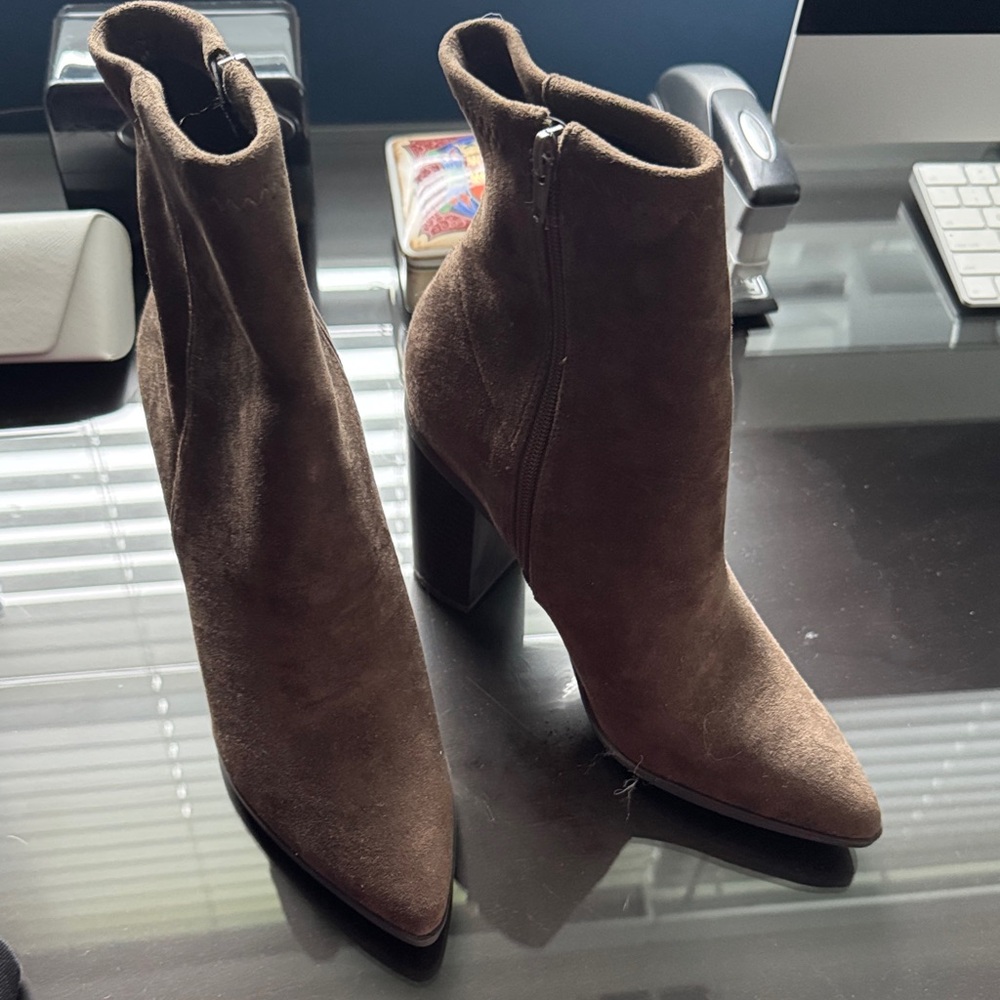 Elegant Brown Suede Ankle Boots